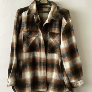 Members Mark Plaid Women's shacket - Brown and Black